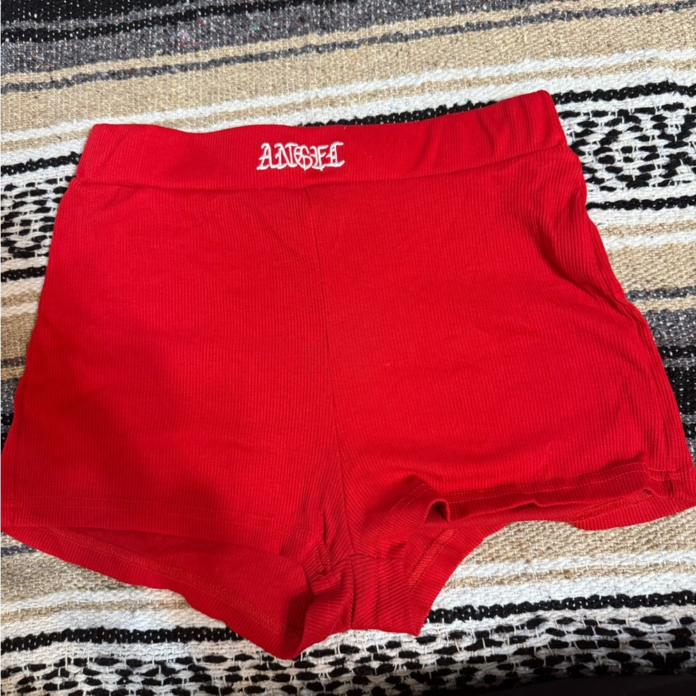 Angel Red Athletic Shorts with Fitted Design